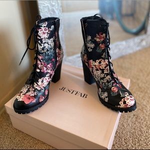 Floral Heeled Boots (JustFab)
